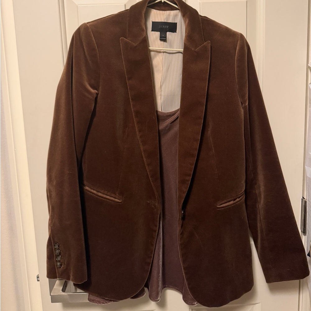 J crew classic Brown velvet blazer, size 4.